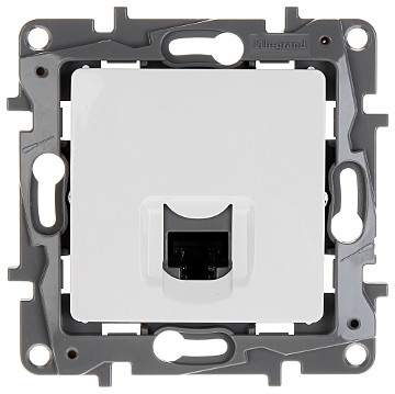 Prise RJ45 Niloé catégorie 6 UTP – Blanc – IP20 – Sans halogène – Montage encastré