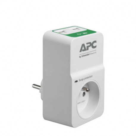 Prise SurgeArrest parasurtenseur 1 prise FR 10A – 2 USB – APC Schneider Electric