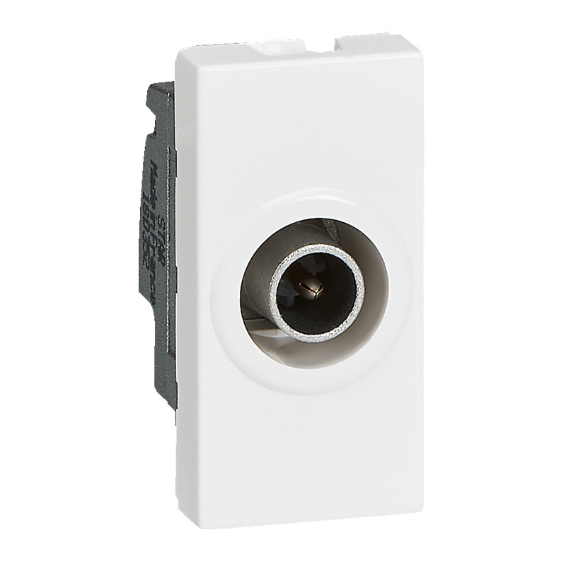 Prise télévision Ø9,52mm mâle Mosaic 1 module – blanc