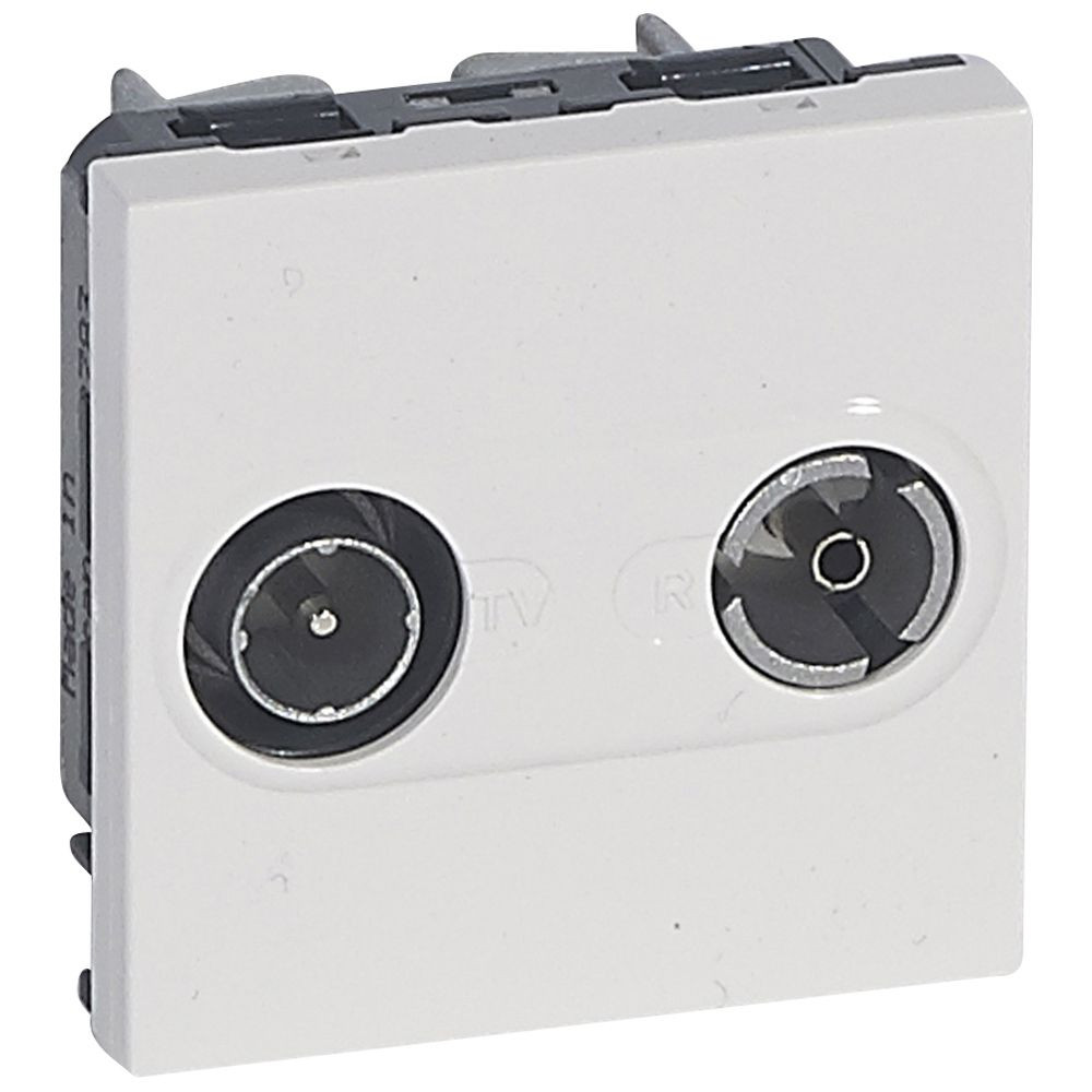 Prise TV-R Mosaic 2 modules pour maintenance d’installation – blanc