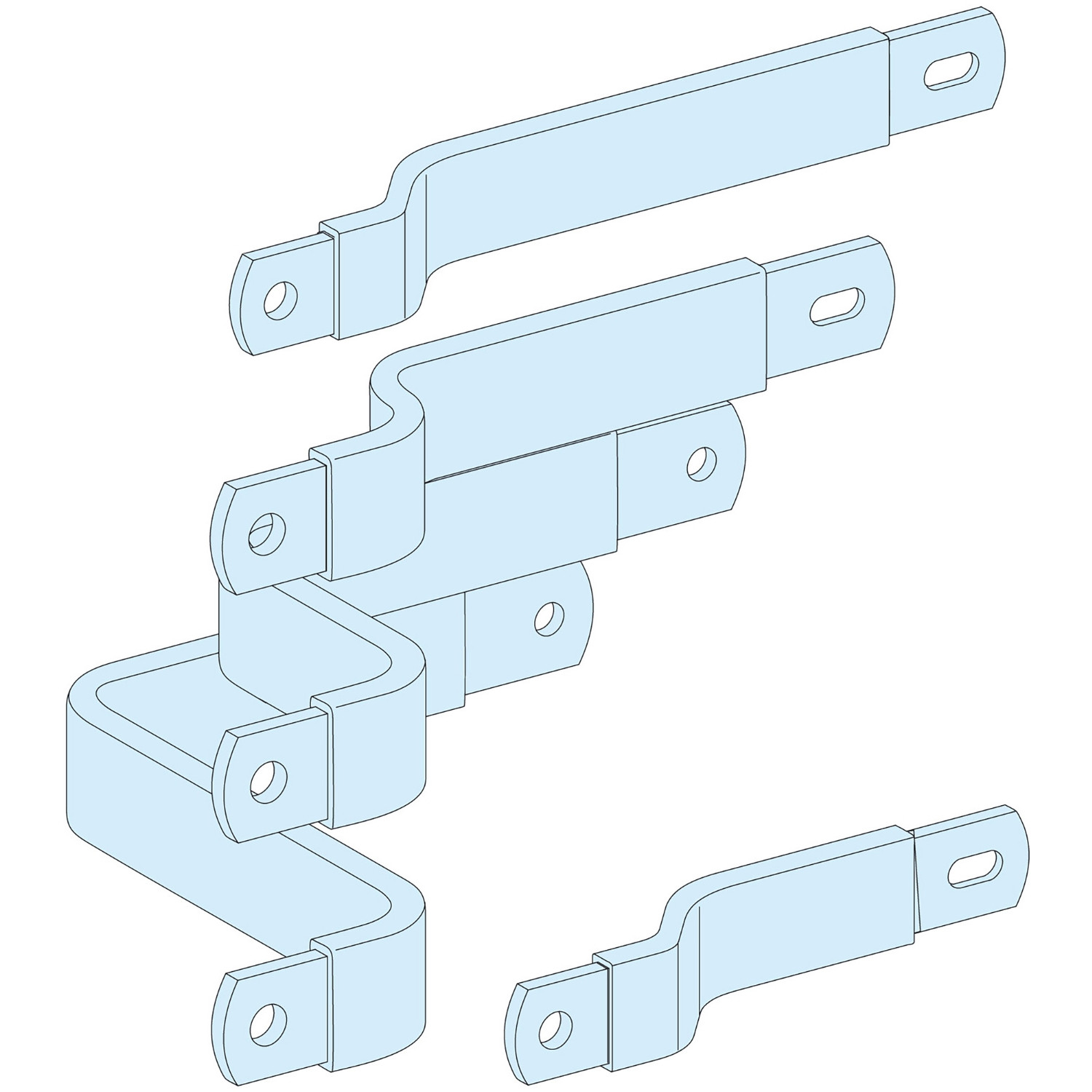 PrismaSeT-P, liaison, NSX400-630 4P, commande manetont, installation fixe, horizontale, avec barre verticale, Linergy LGY