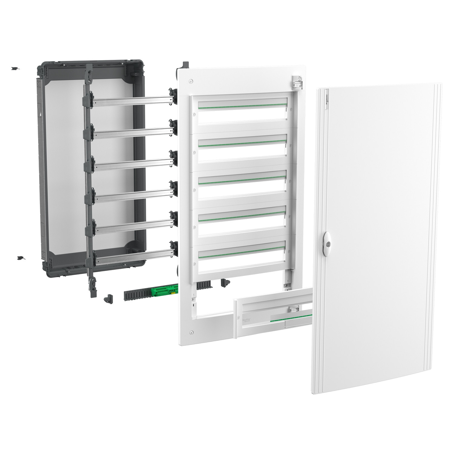 PrismaSeT XS – Coffret plastique encastré 2 rang. 24 modules – avec porte transp