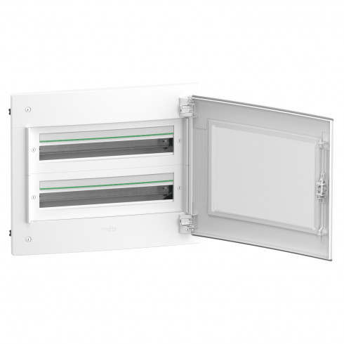 PrismaSeT XS – Coffret plastique encastré 4 rang. 24 modules – avec porte transp