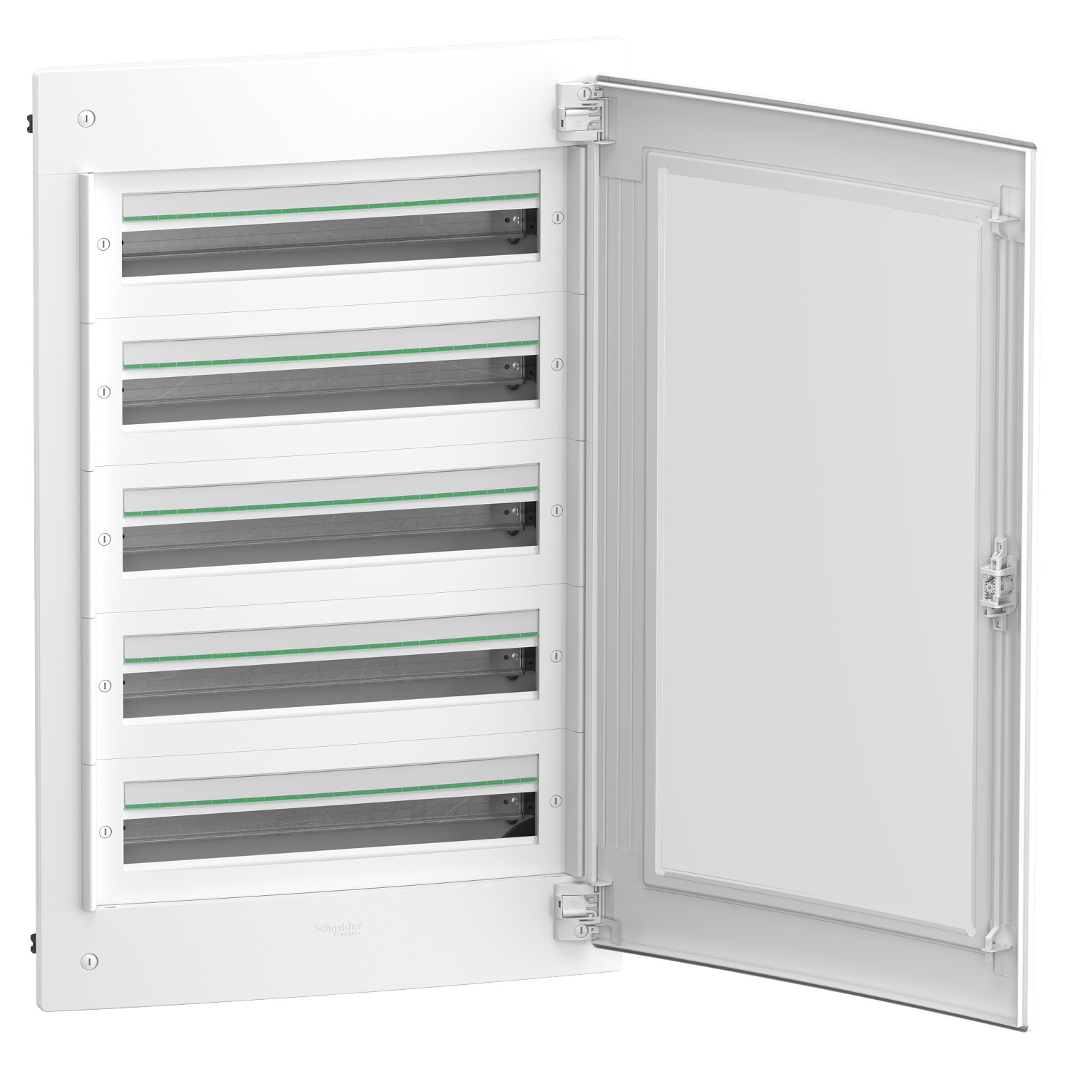 PrismaSeT XS – Coffret plastique encastré 5 rang. 24 modules – avec porte transp