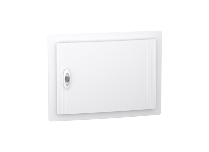 PrismaSeT XS, encastré, 1 x 18 modules, 1 terre + 1 borniers neutres, porte blanche unie