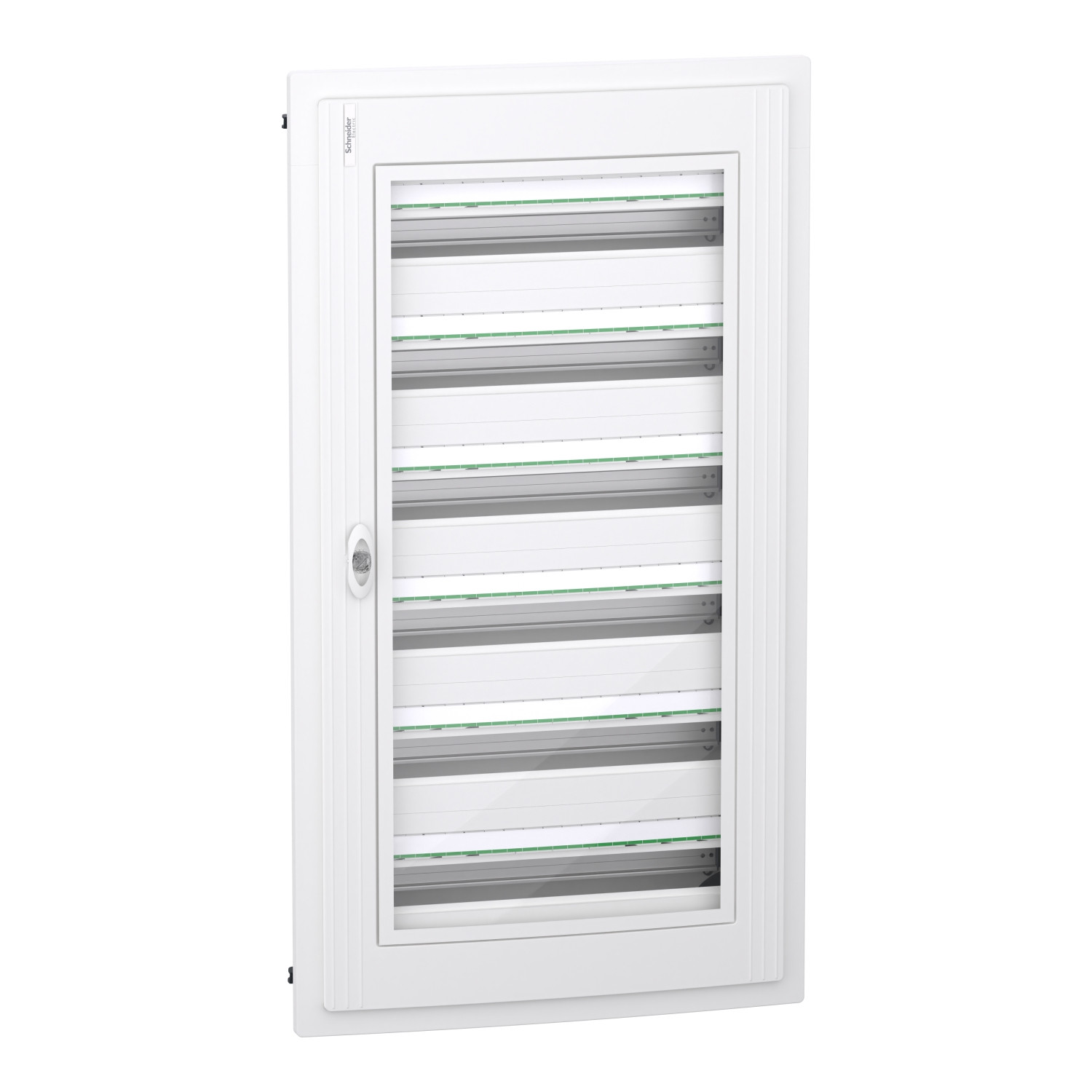PrismaSeT XS, encastré, 6 x 24 modules, 1 terre + 1 bornier neutre, porte transparente