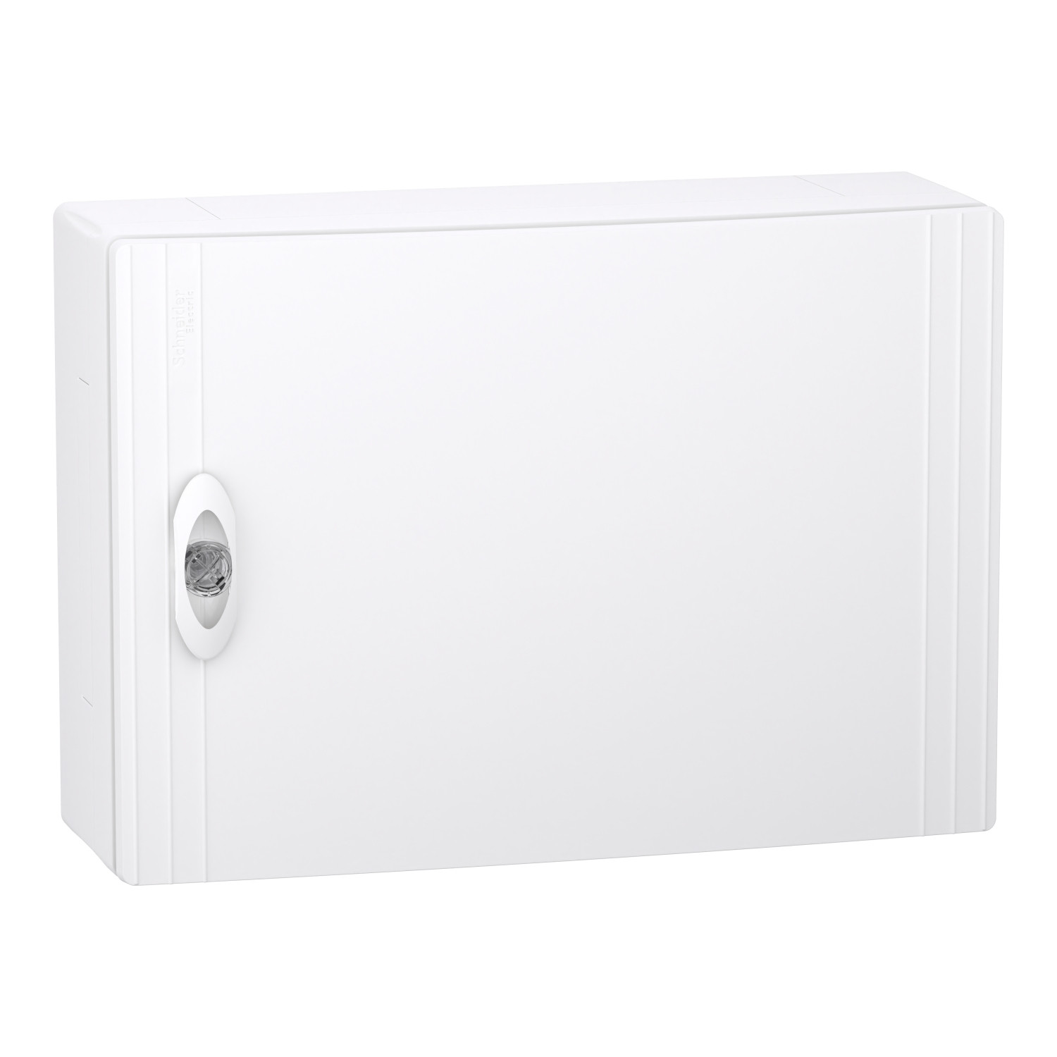 PrismaSeT XS, surface, 1 x 18 modules, 1 terre + 1 bornier neutre, porte blanche unie