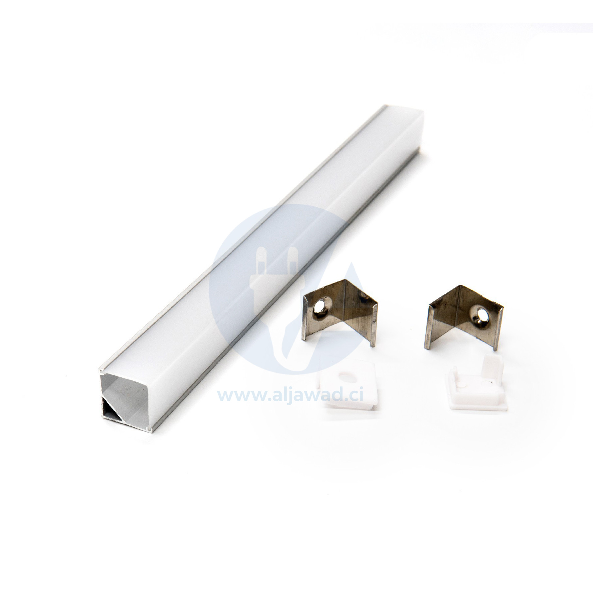 Profilé flexible Aluminium à led 15.5×15.5 – Longueur 3m en saillie dans un coin mural – PXG1616-90