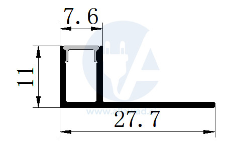 Profilé flexible Aluminium à led 27.7×5.6×11 – Longueur 3m en saillie dans un coin mural – PXG-309
