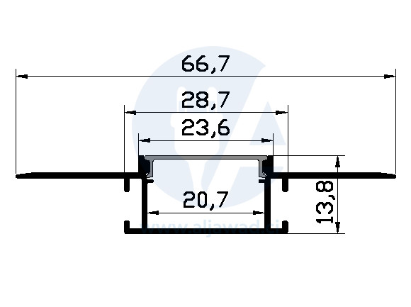 Profilé flexible Aluminium à led 66.7×20.6×14 – Longueur 3m en saillie dans un coin mural – PXG-305