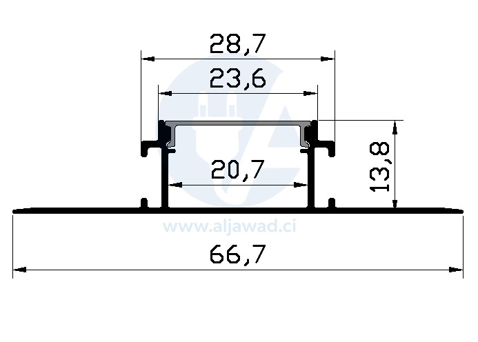 Profilé flexible Aluminium à led 66.7×20.9×14 – Longueur 3m en saillie dans un coin mural – PXG-306