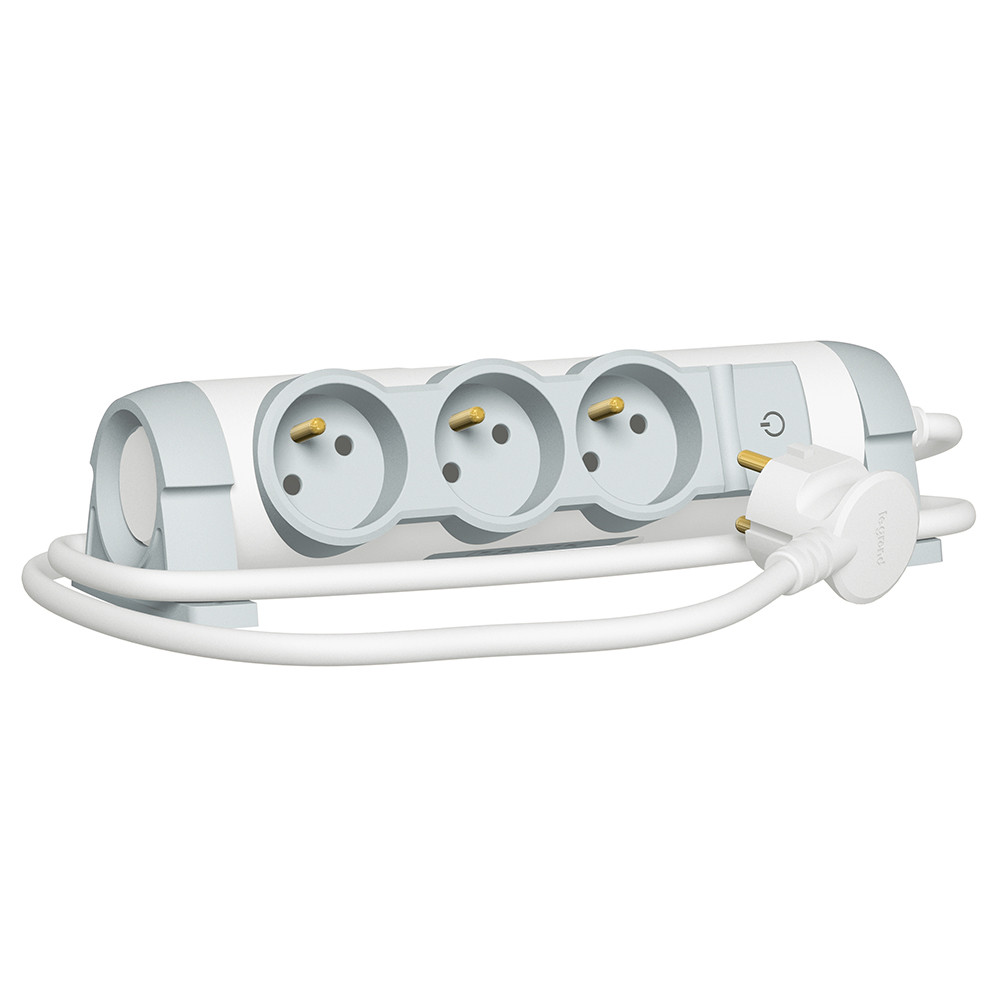 Rallonge avec bloc de prises pivotant – 3 prises – cordon 3 m