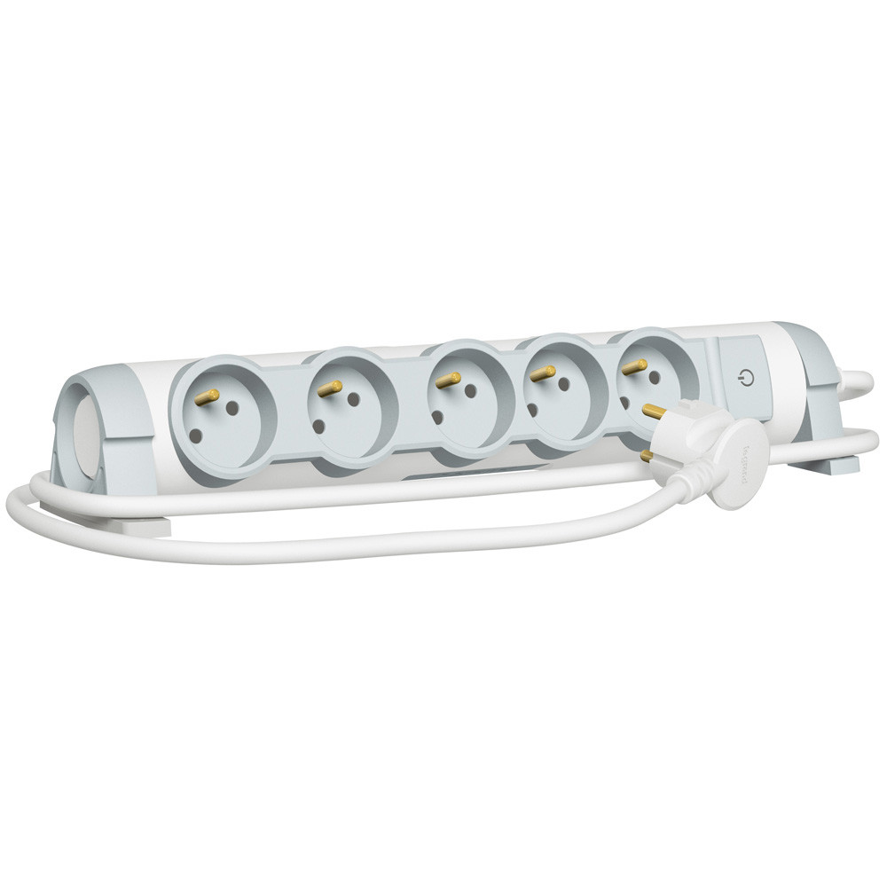 Rallonge avec bloc de prises pivotant – 5 prises – cordon 3 m