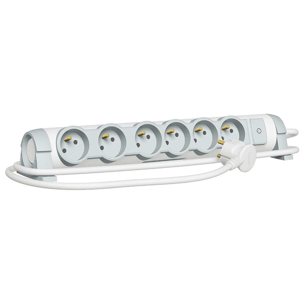 Rallonge avec bloc de prises pivotant – 6 prises – cordon 3m
