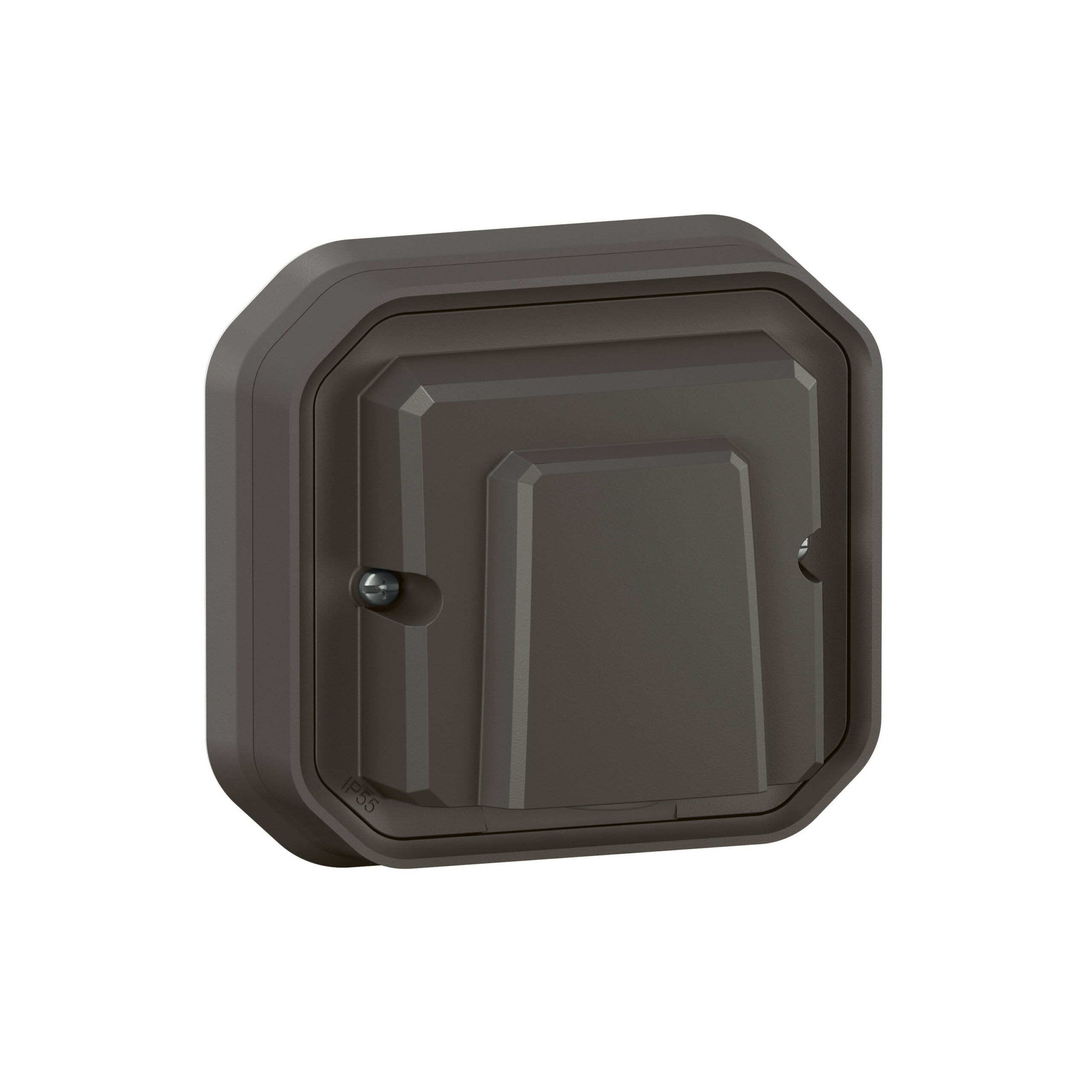 Sortie de câble étanche avec serre câbles Ø5mm à 13mm Plexo 16A 250V IP55 complète fixation en encastré – anthracite