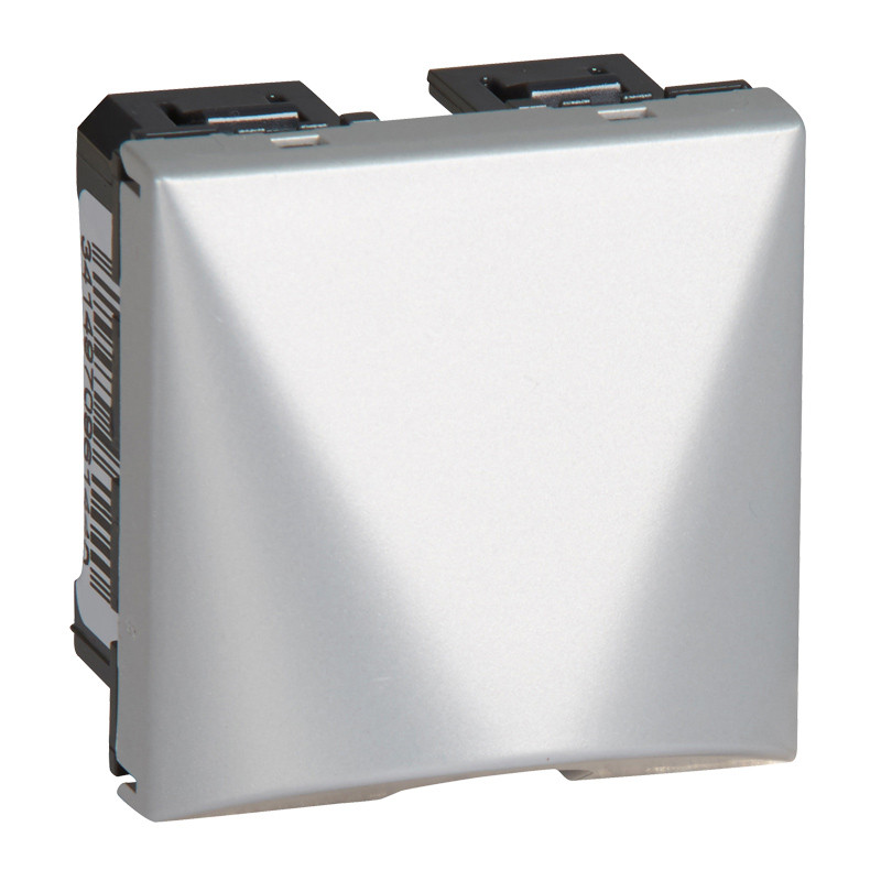 Sortie de câbles Mosaic 2 modules avec serre-câbles pour câble Ø12mm maximum et Ø4mm minimum – alu