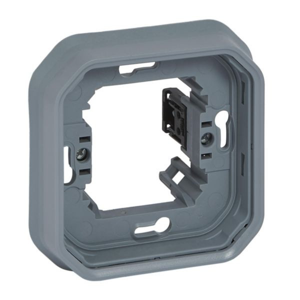 Support plaque Plexo 1 poste à griffes – Gris – IP55